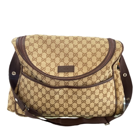 Authentic Gucci Monogram Diaper Bag Entrupy Authenticated - Picture 1 of 16